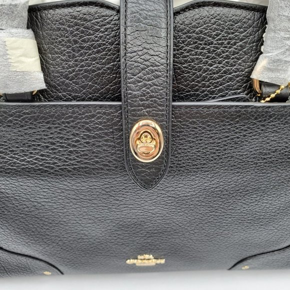 COACH MERCER SATCHEL BLACK GRAIN LEATHER LADIES - Picture 2 of 5